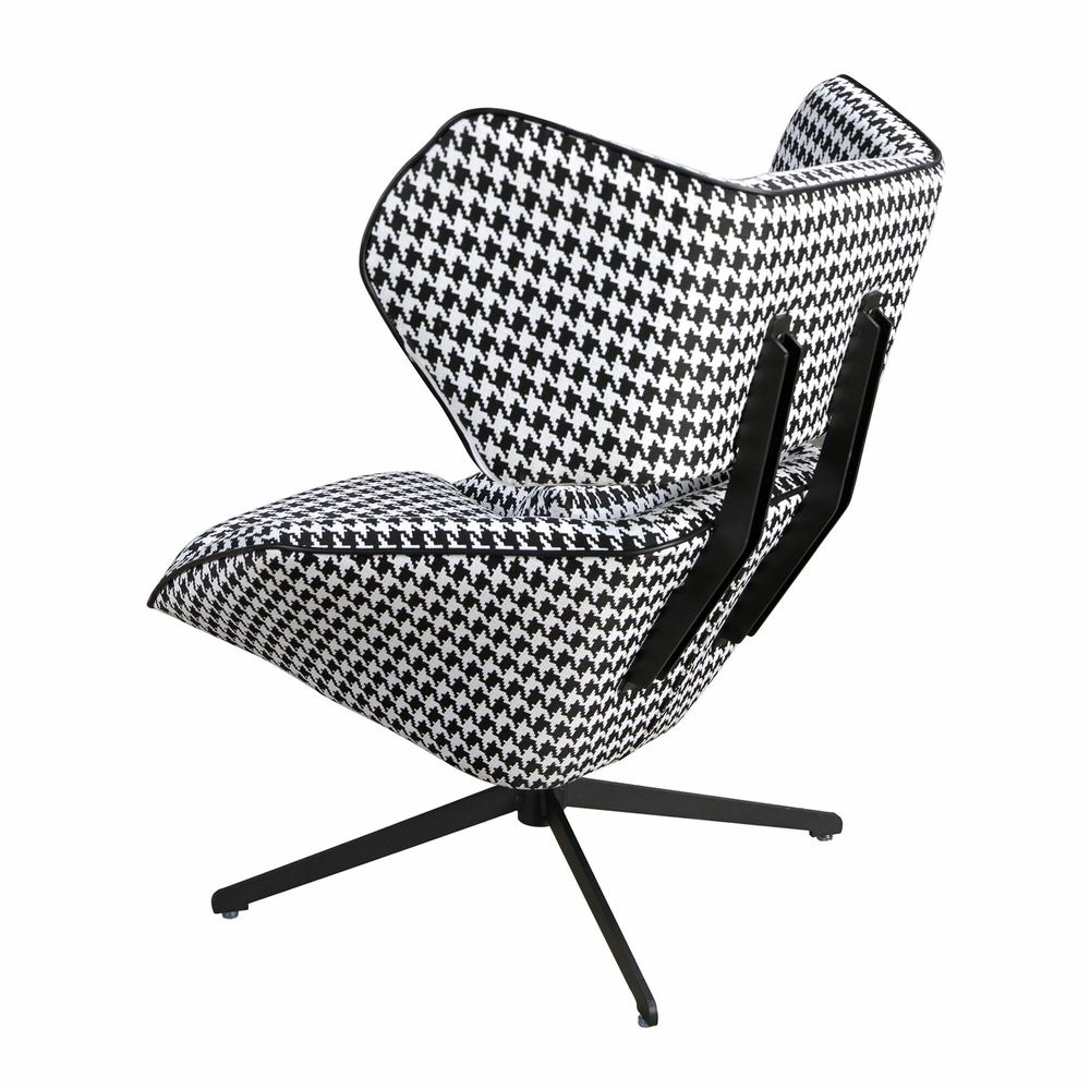 Armchairs - Fauteuil pivotant en tissu noir et blanc - ANGEL CERDÁ
