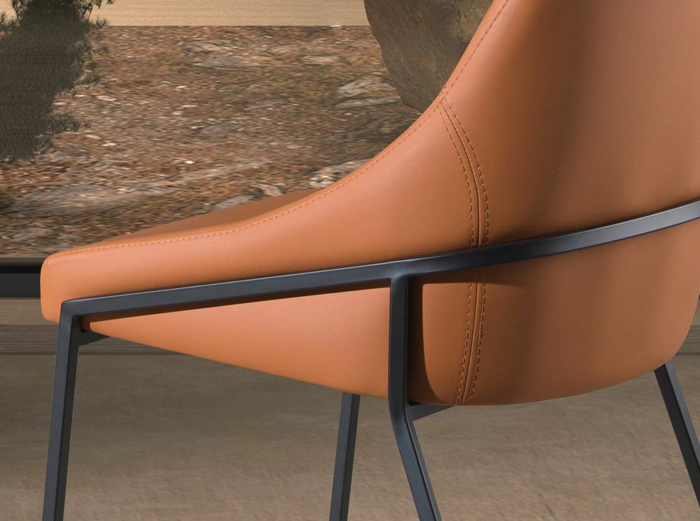 Chairs - Orange leatherette chair - ANGEL CERDÁ