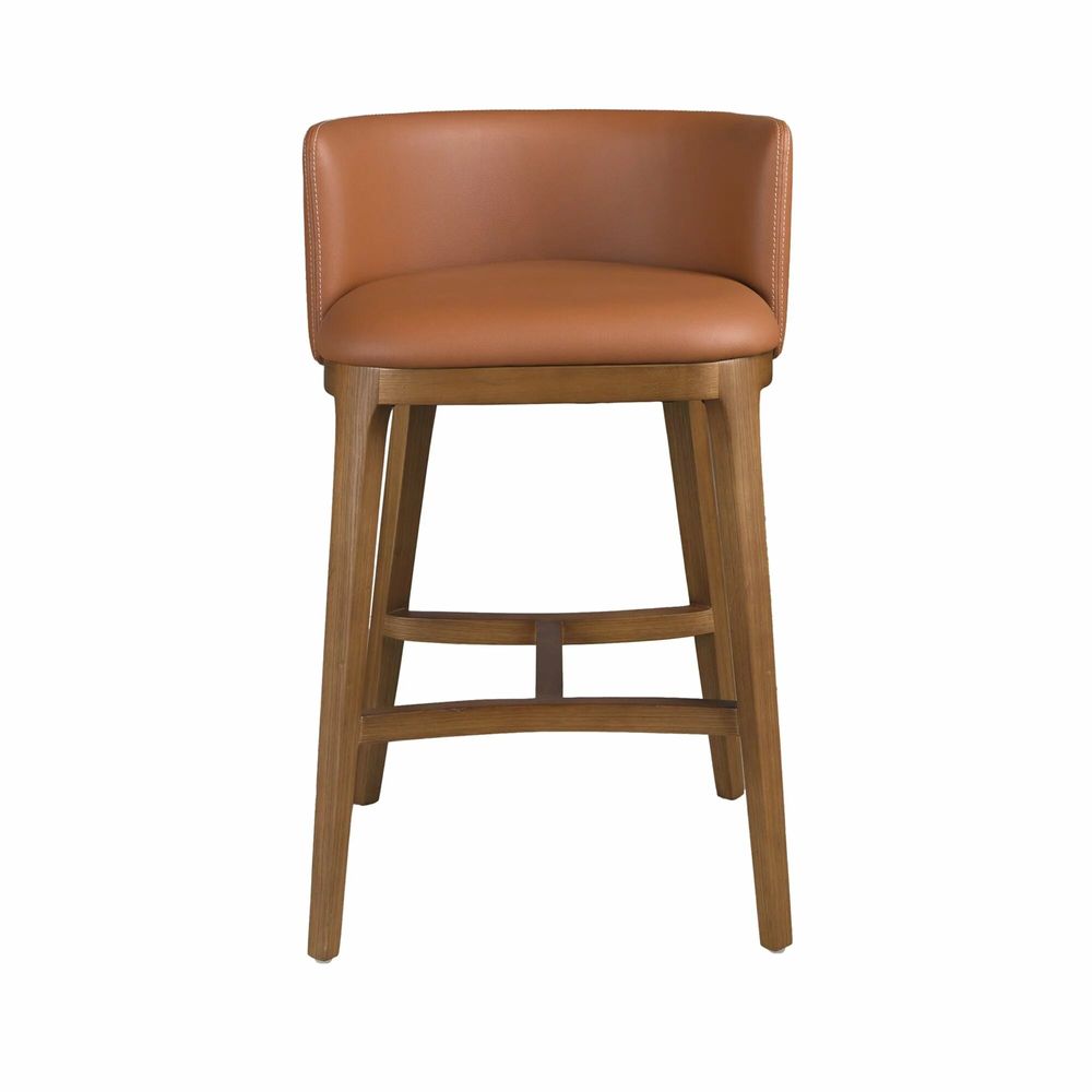 Stools - Brown leatherette stool - ANGEL CERDÁ