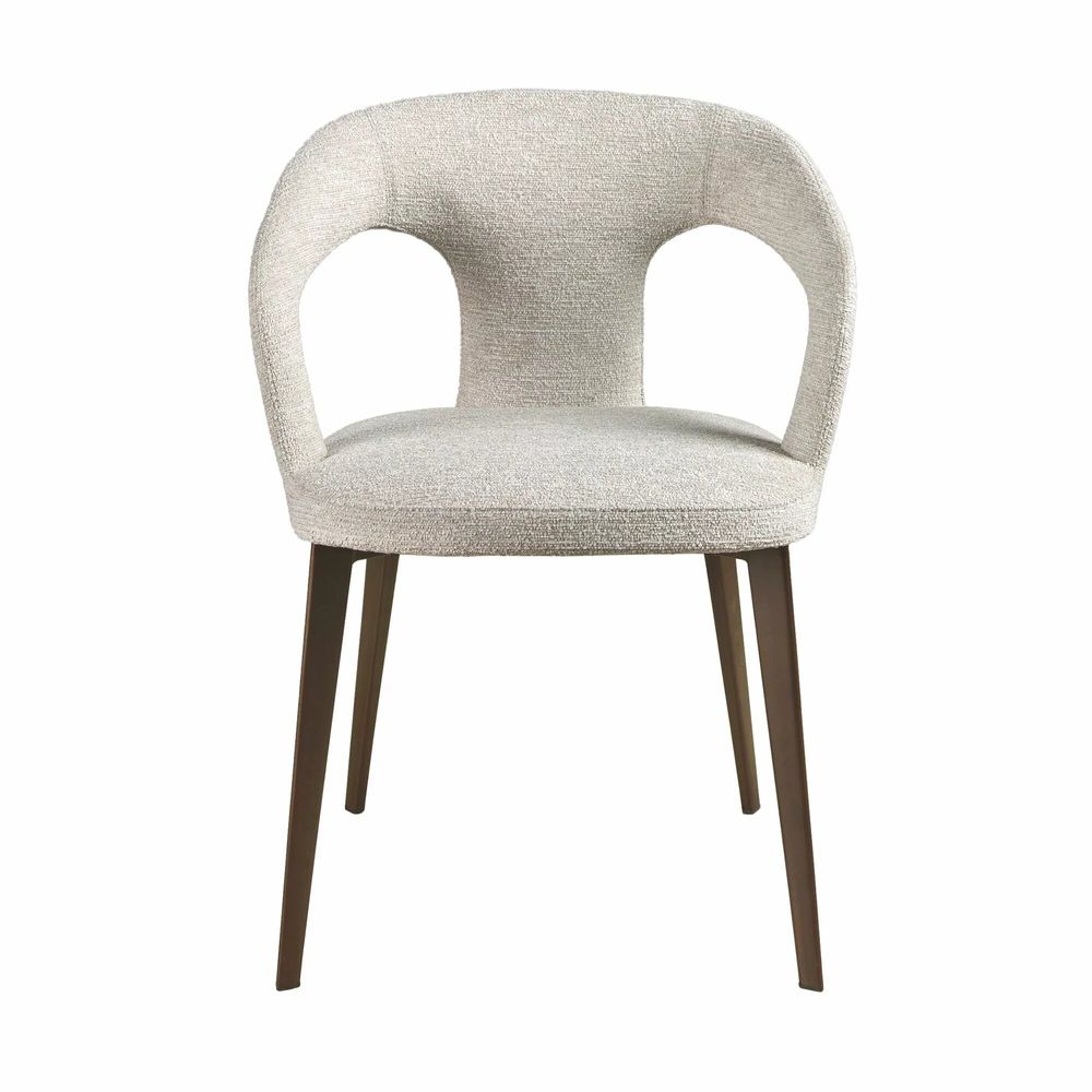 Chaises - Chaise en tissu blanc cassé - ANGEL CERDÁ