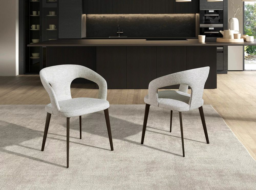 Chaises - Chaise en tissu blanc cassé - ANGEL CERDÁ