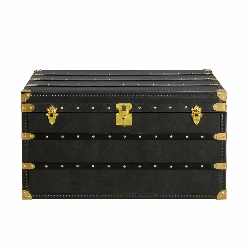 Boîtes de rangement - Coffre en cuir noir - ANGEL CERDÁ