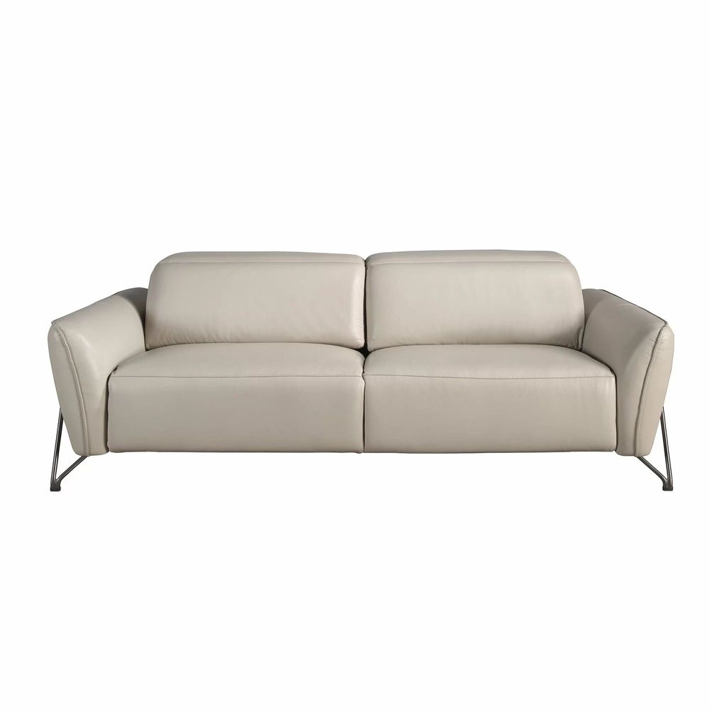 Sofas - 3 seater relaxation sofa in sand leather - ANGEL CERDÁ