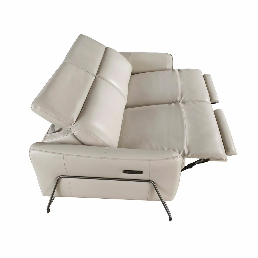 Sofas - 3 seater relaxation sofa in sand leather - ANGEL CERDÁ