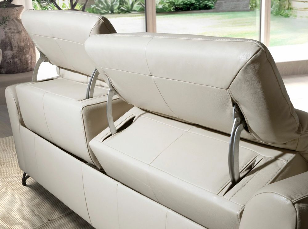 Sofas - 3 seater relaxation sofa in sand leather - ANGEL CERDÁ