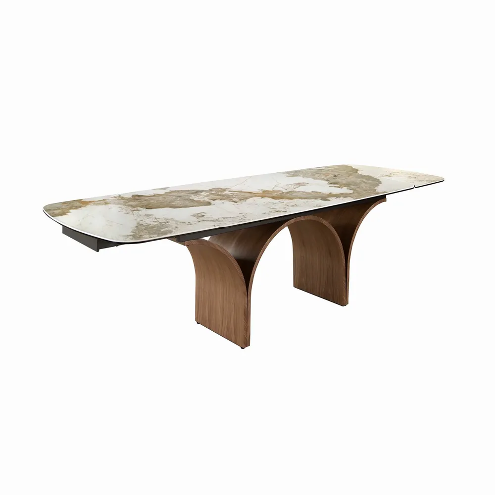 Dining Tables - Table de salle à manger rectangulaire à rallonge en marbre porcelaine - ANGEL CERDÁ