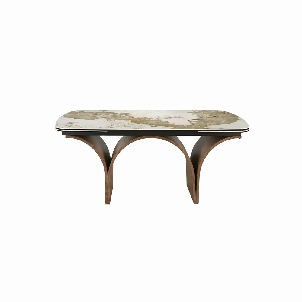 Dining Tables - Table de salle à manger rectangulaire à rallonge en marbre porcelaine - ANGEL CERDÁ