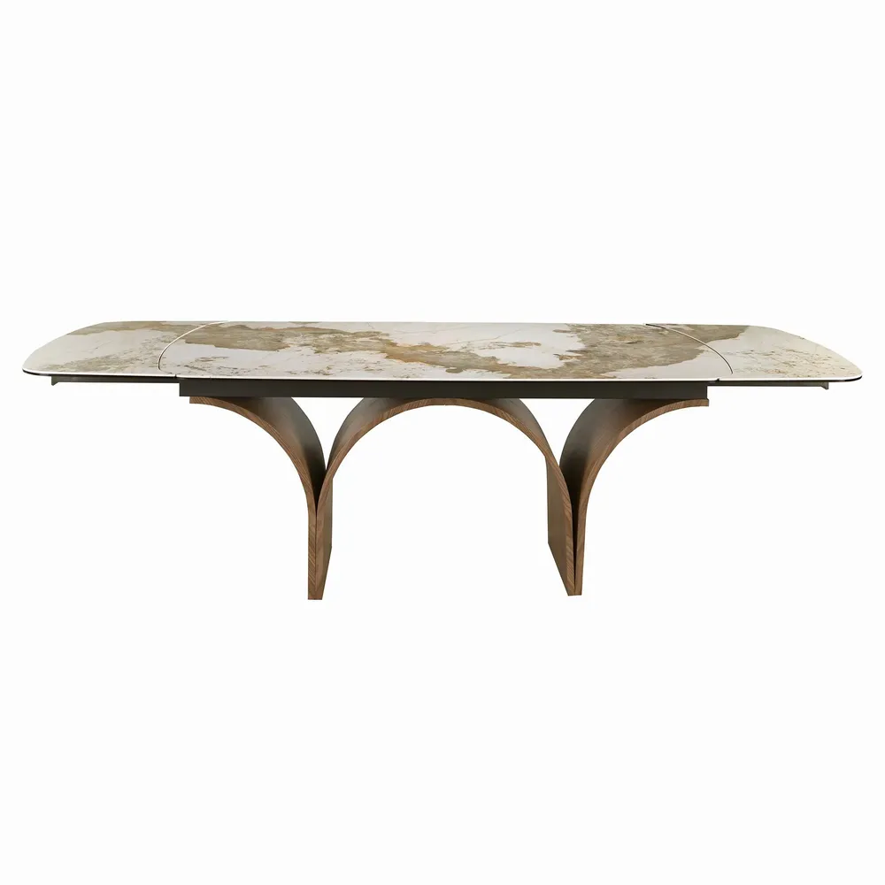 Dining Tables - Table de salle à manger rectangulaire à rallonge en marbre porcelaine - ANGEL CERDÁ