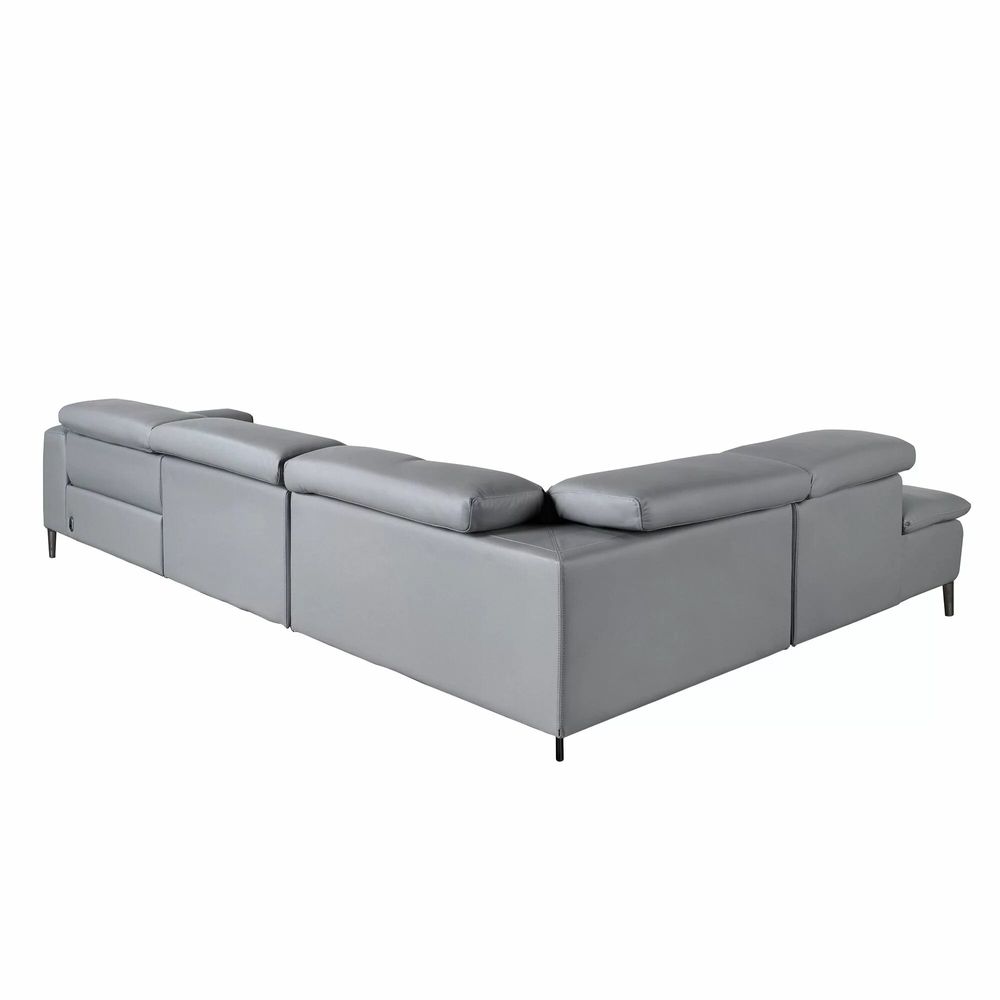 Sofas - Relax chaise longue left sofa in grey leather - ANGEL CERDÁ