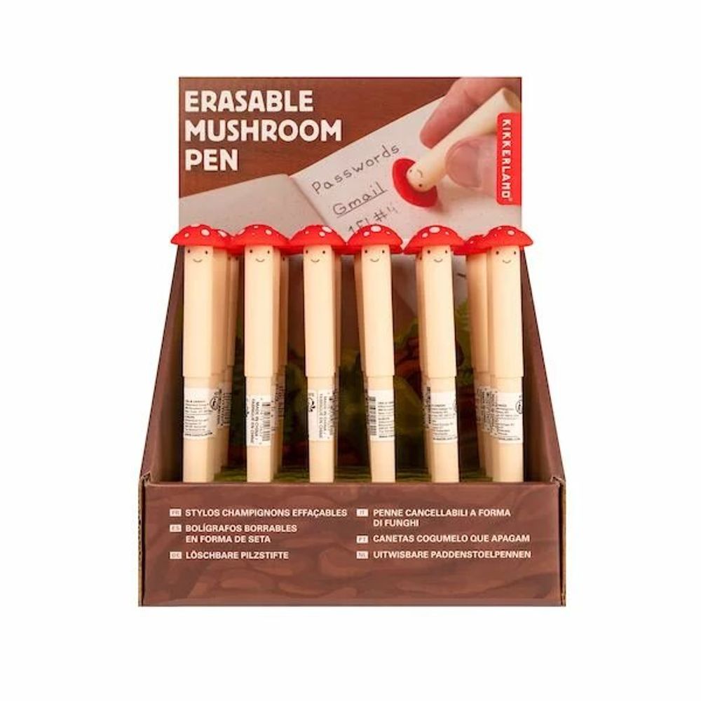 Papeterie bureau - STYLO CHAMPIGNONS EFFAÇABLE - KIKKERLAND