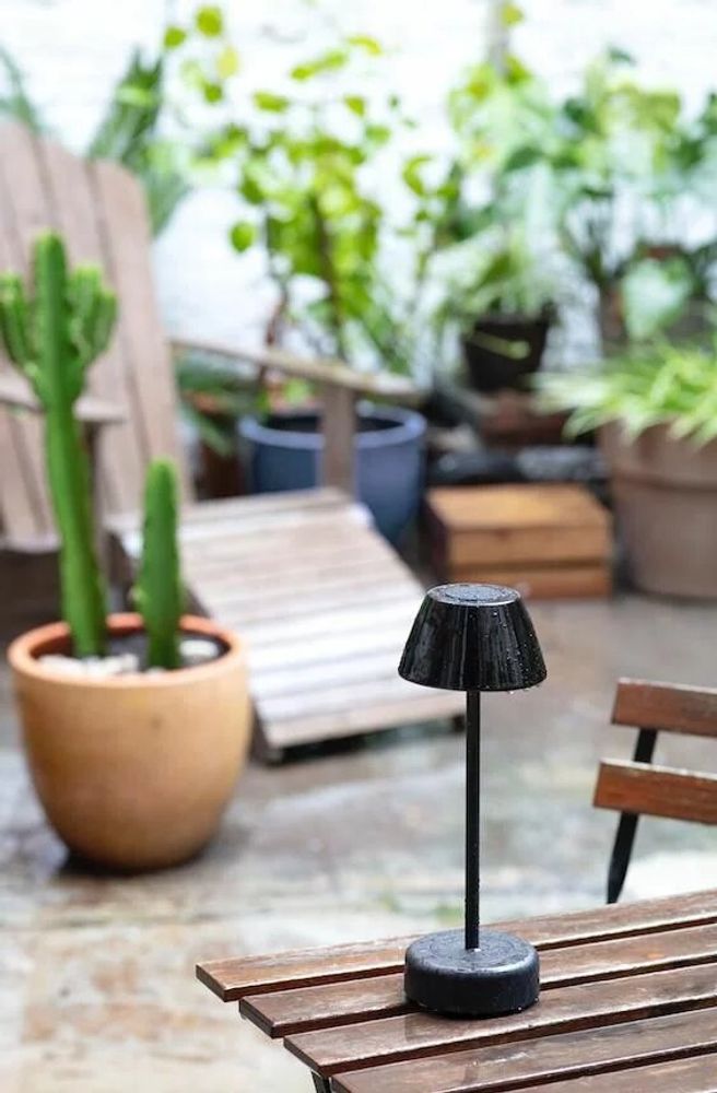 Accessoires de déco extérieure - ABSIDIOLA lampe à poser portable mini avec abat-jour en céramique - LUXCAMBRA
