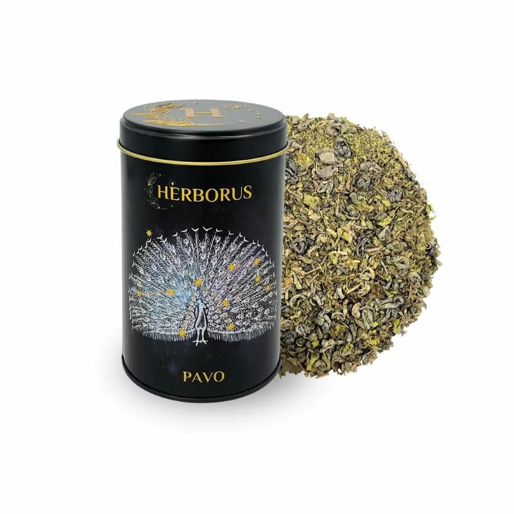 Coffee and tea - PAVO - Gunpowder green tea, mint and moringa infusion - HERBORUS