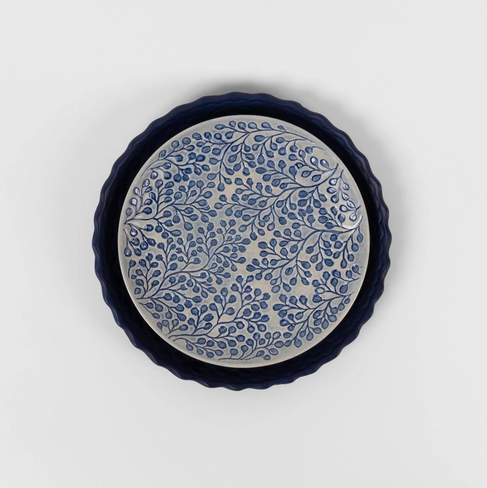 Everyday plates - Delphinium Handcrafted Medium Plate - RUMA HOME