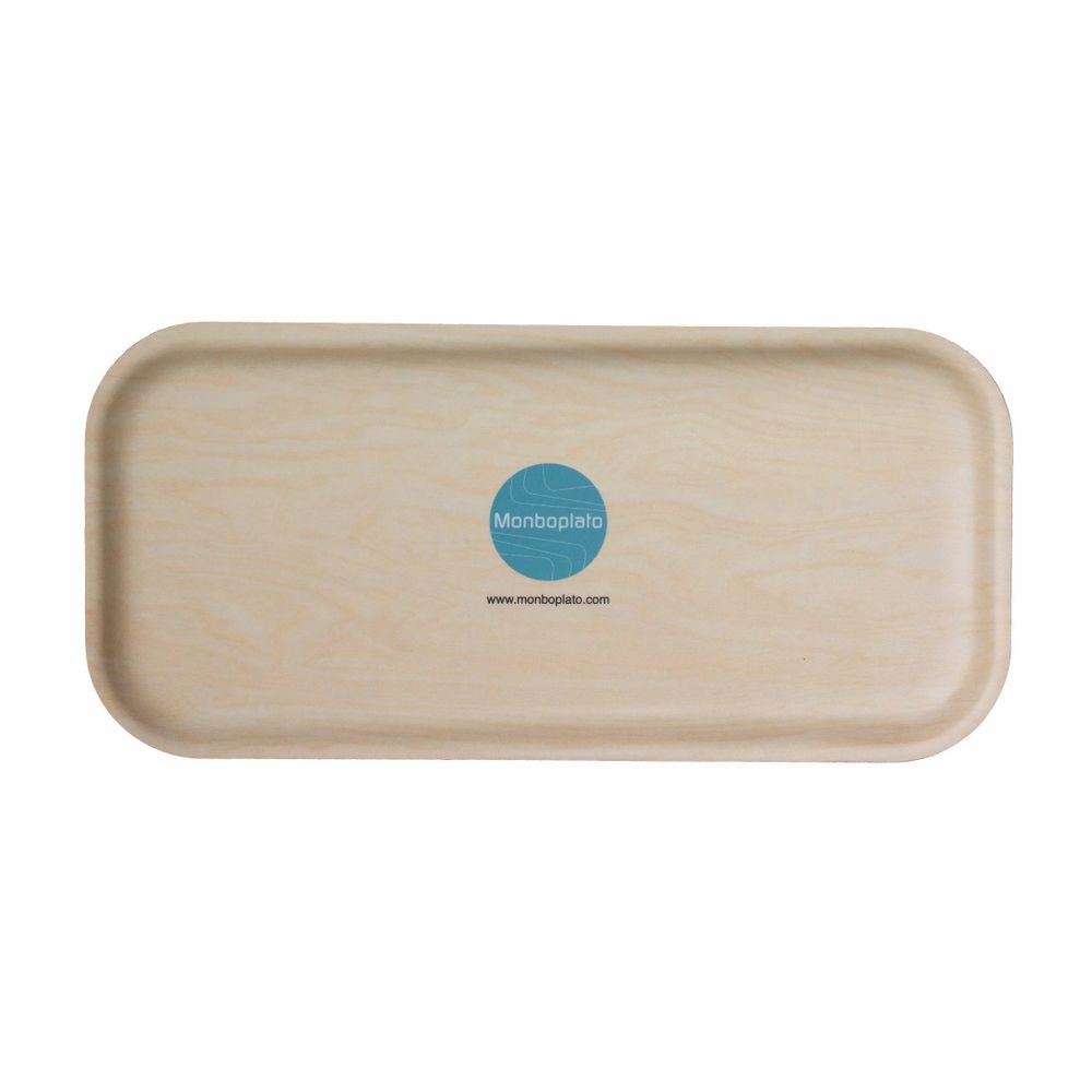 Trays - Long wooden serving tray - Trompe-l'oeil pencil 15x32 cm - MONBOPLATO