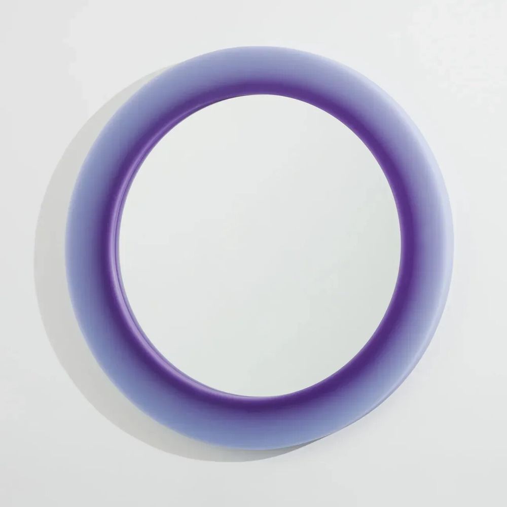 Miroirs - Miroir contemporain en résine époxy à halo violet par Facture Studio - TULESTE FACTORY