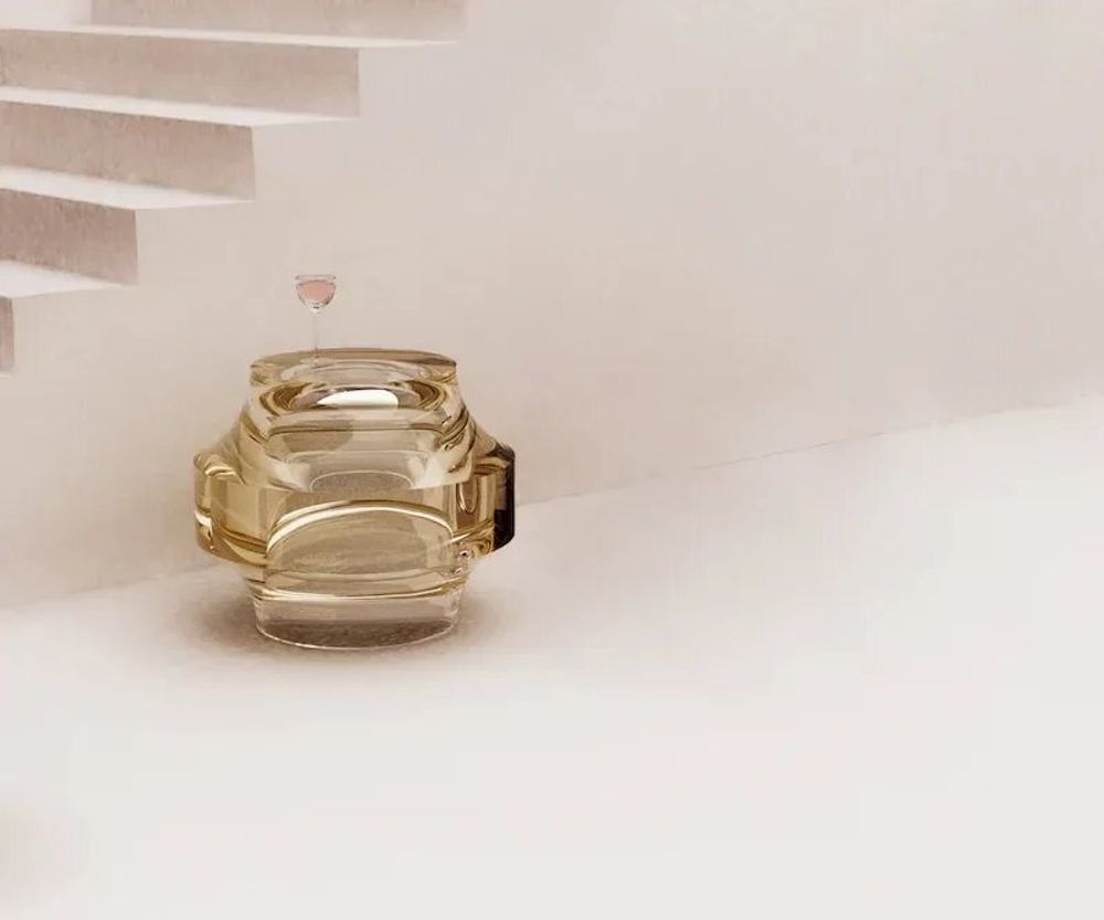 Autres tables  - Table d'appoint Echo I en résine translucide champagne par Ian Cochran - TULESTE FACTORY