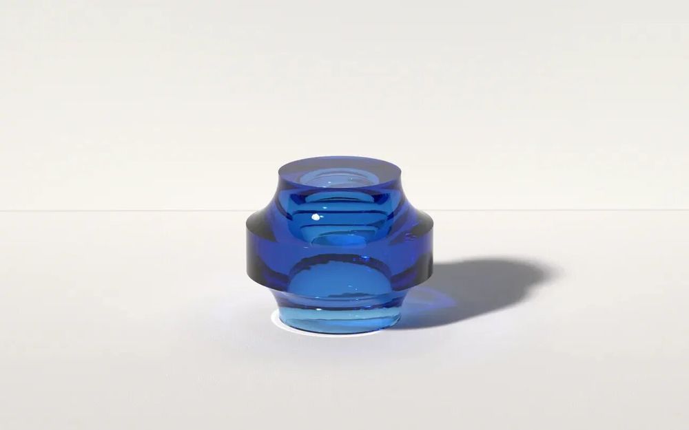 Autres tables  - Table d'appoint Echo I en résine translucide champagne par Ian Cochran - TULESTE FACTORY