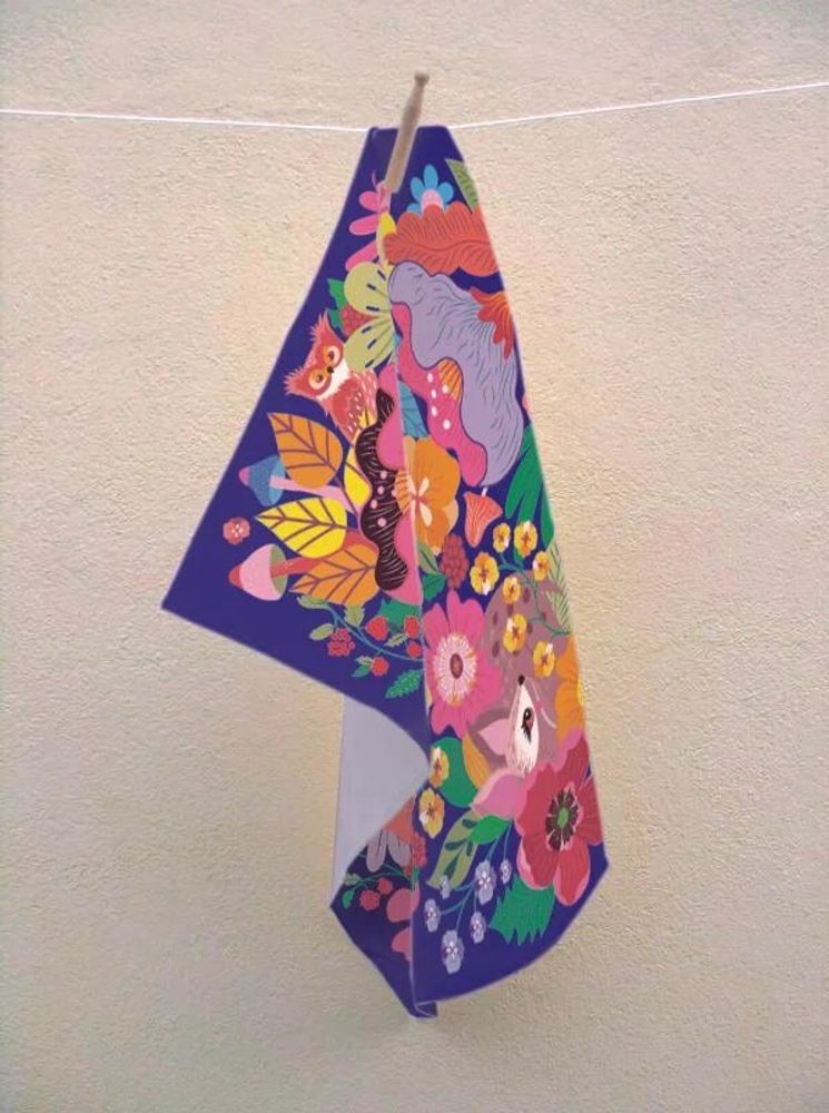Tea towel - GOTS certified 100% organic cotton kitchen textile - HIRONDELLES & CIE BY MAISON ROYAL GARDEN