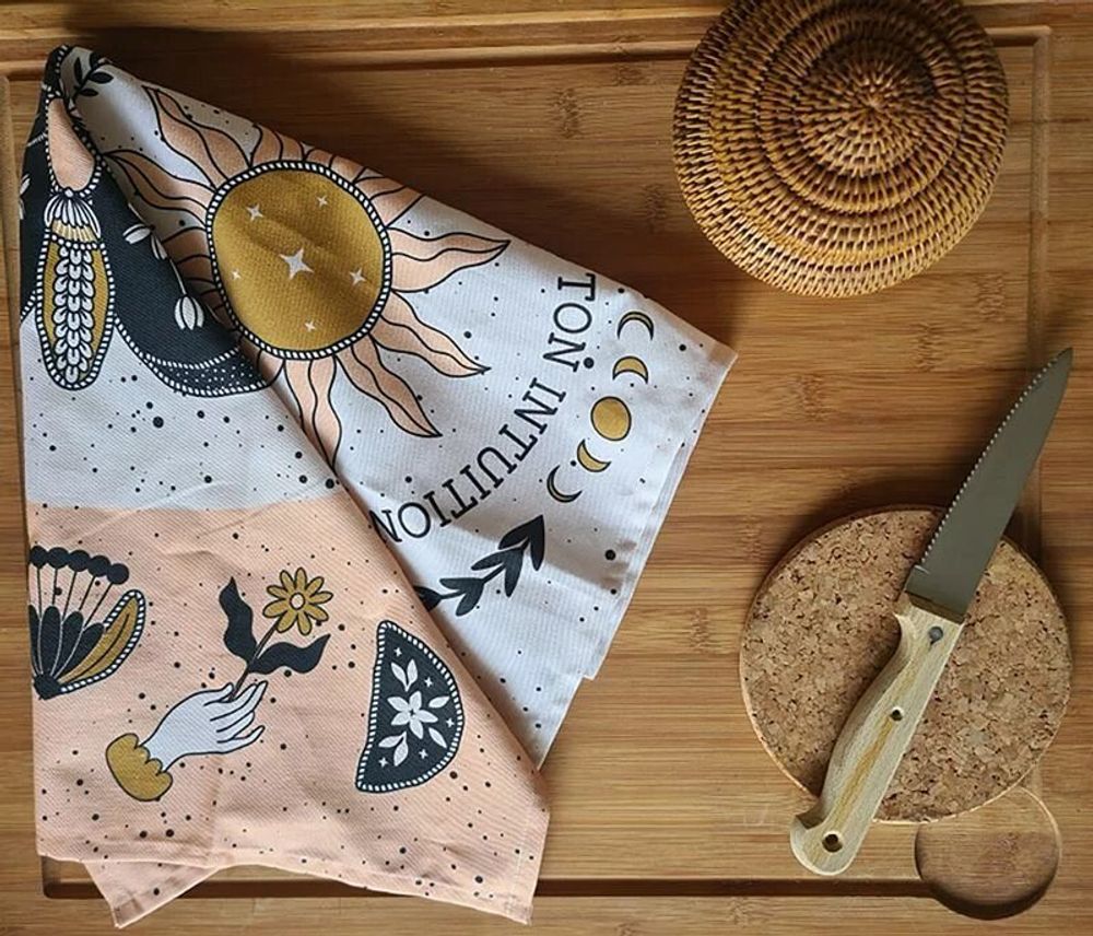 Tea towel - GOTS certified 100% organic cotton kitchen textile - HIRONDELLES & CIE BY MAISON ROYAL GARDEN