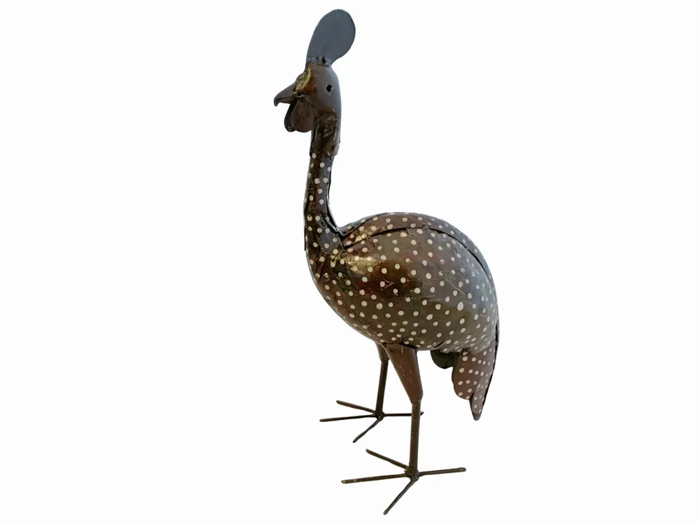 Accessoires de déco extérieure - Sculpture Métal Recyclé Pintade 45cm - TERRE SAUVAGE
