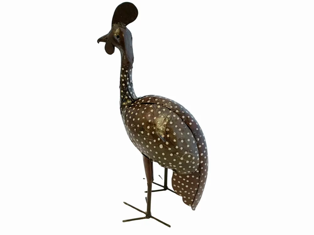 Accessoires de déco extérieure - Sculpture Métal Recyclé Pintade 45cm - TERRE SAUVAGE