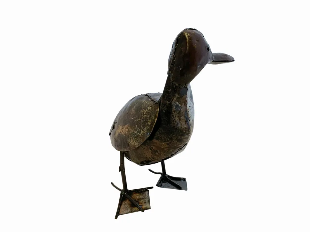 Accessoires de déco extérieure - Sculpture Métal Recyclé Canard 35cm - TERRE SAUVAGE