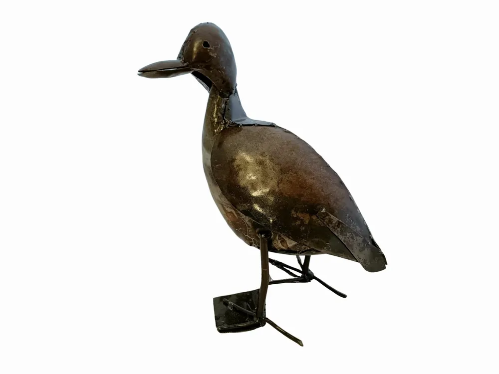 Accessoires de déco extérieure - Sculpture Métal Recyclé Canard 35cm - TERRE SAUVAGE