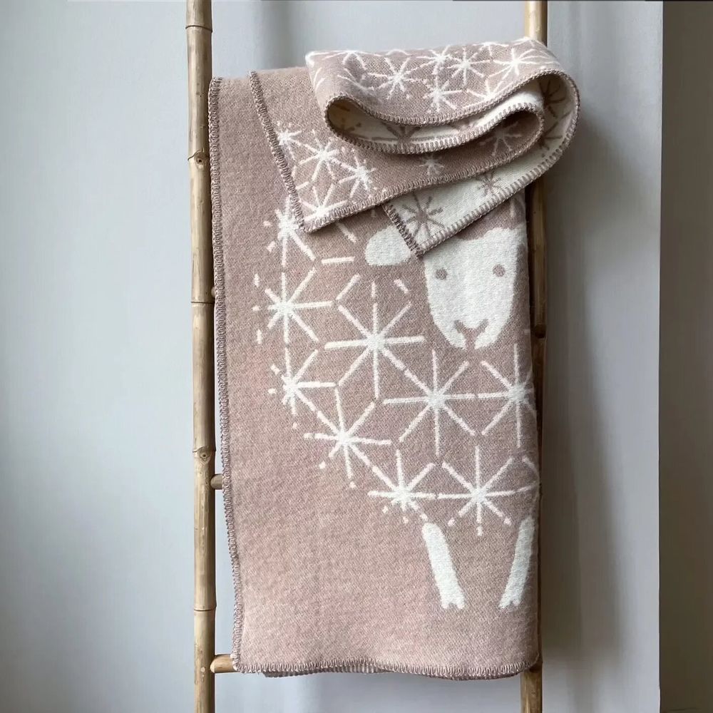 Plaids - Plaid couverture en laine, Mouton Pissenlit Cacao - WOOL ONLY BY JOWOLLINA