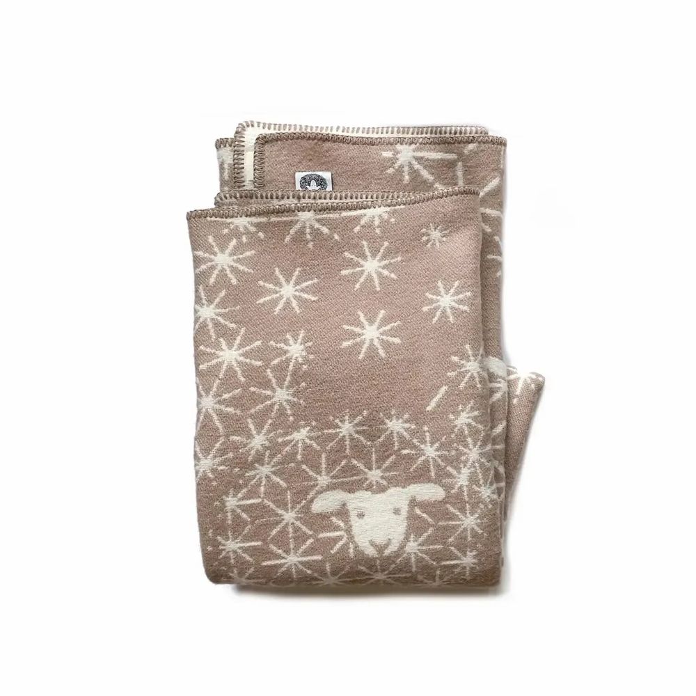 Plaids - Plaid couverture en laine, Mouton Pissenlit Cacao - WOOL ONLY BY JOWOLLINA