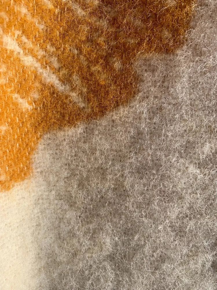 Plaids - Plaid couverture en laine, Ginkgo Ocre - WOOL ONLY BY JOWOLLINA