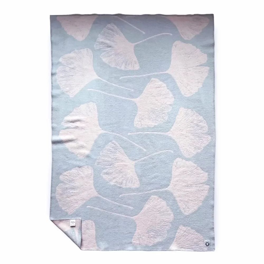 Plaids - Plaid couverture en laine, Ginkgo Quartz Rose - WOOL ONLY BY JOWOLLINA