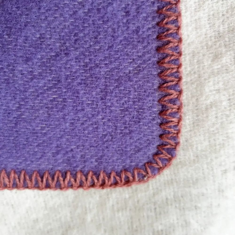 Plaids - Plaid couverture en laine, Rose Lilas - WOOL ONLY BY JOWOLLINA