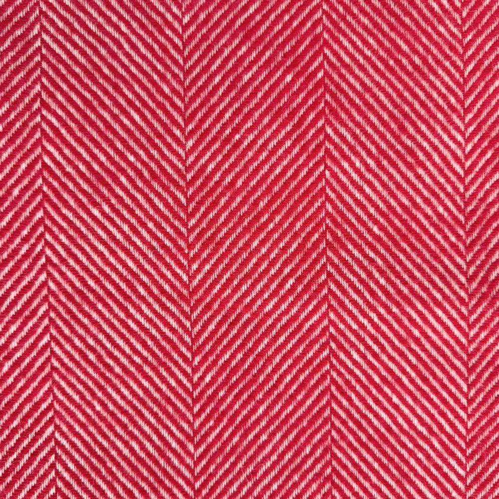 Throw blankets - Wool blanket plaid, Herringbone Red Natural - WOOL ONLY BY JOWOLLINA