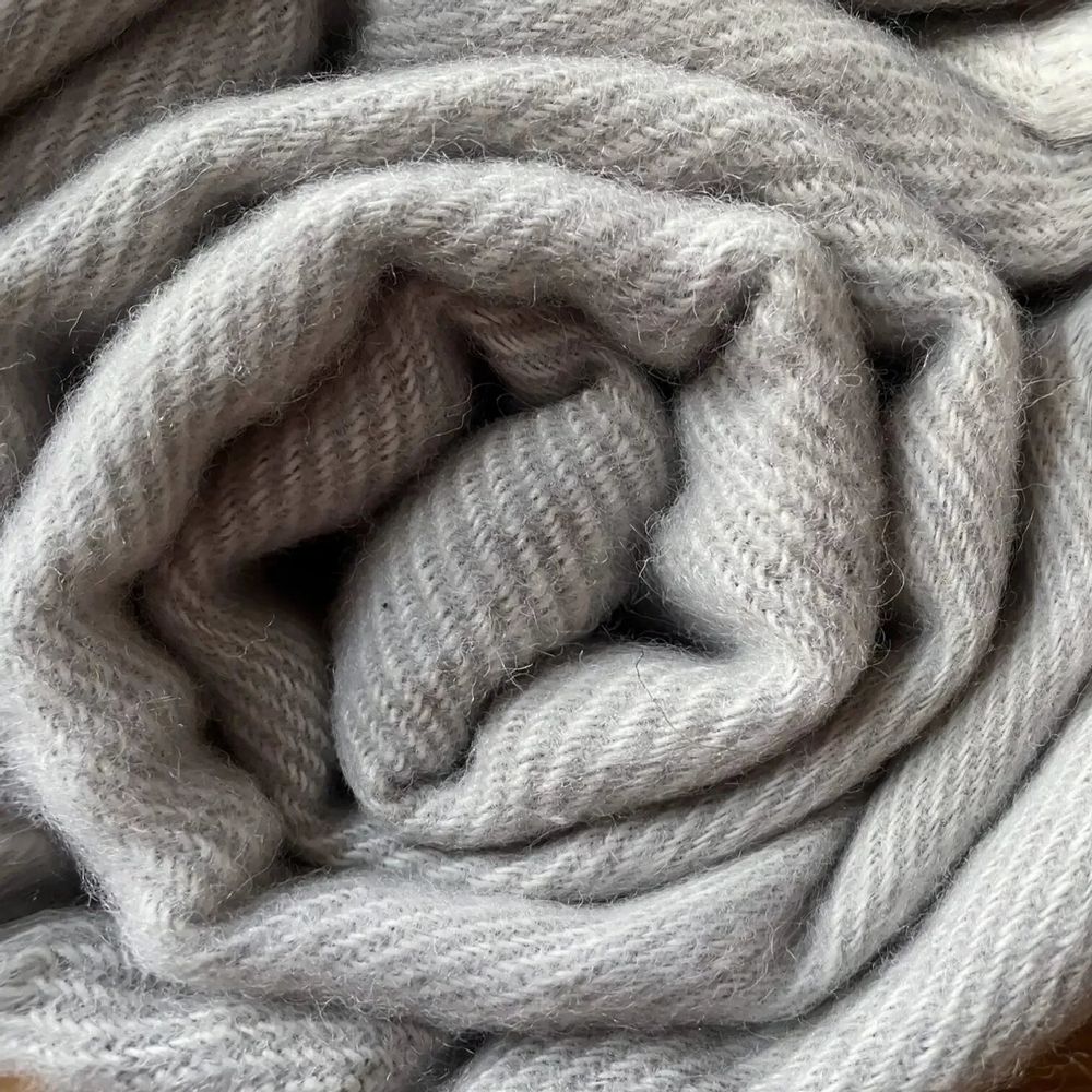 Plaids - Plaid couverture en laine, Merino Uni Gris - WOOL ONLY BY JOWOLLINA