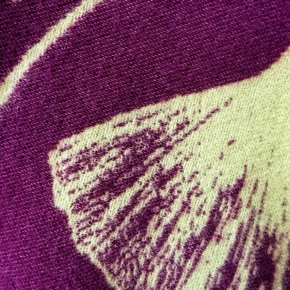 Plaids - Plaid couverture en laine, Ginkgo Vintage Prune - WOOL ONLY BY JOWOLLINA