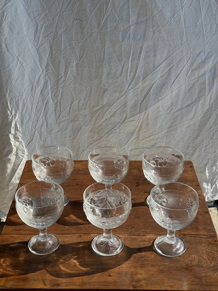 Accessoires à poser - 5 coupes à glace en verre motifs fruits vintage - OFFICE OBJETS