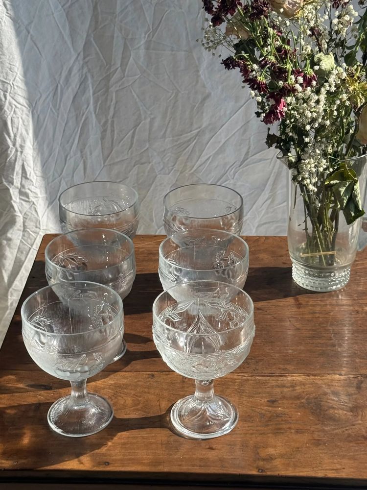 Accessoires à poser - 5 coupes à glace en verre motifs fruits vintage - OFFICE OBJETS