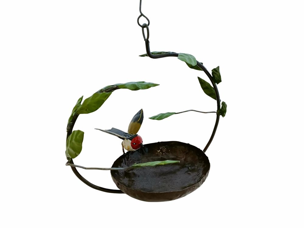Outdoor decorative accessories - Goldfinch Recycled Metal Bird Feeder 20cm - TERRE SAUVAGE