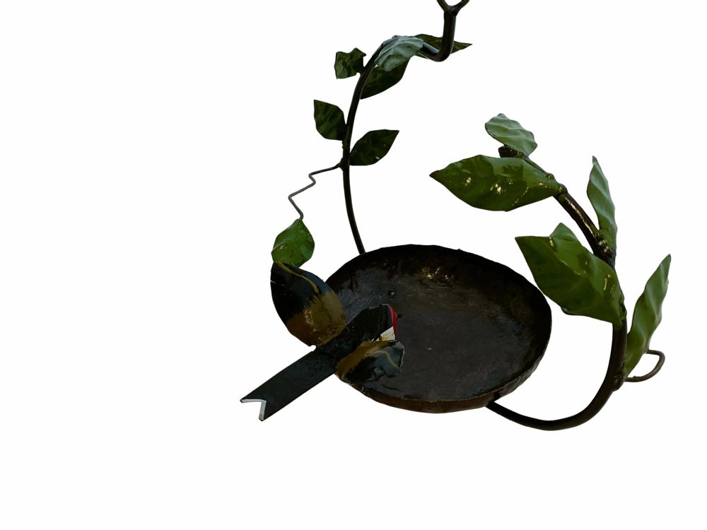 Outdoor decorative accessories - Goldfinch Recycled Metal Bird Feeder 20cm - TERRE SAUVAGE