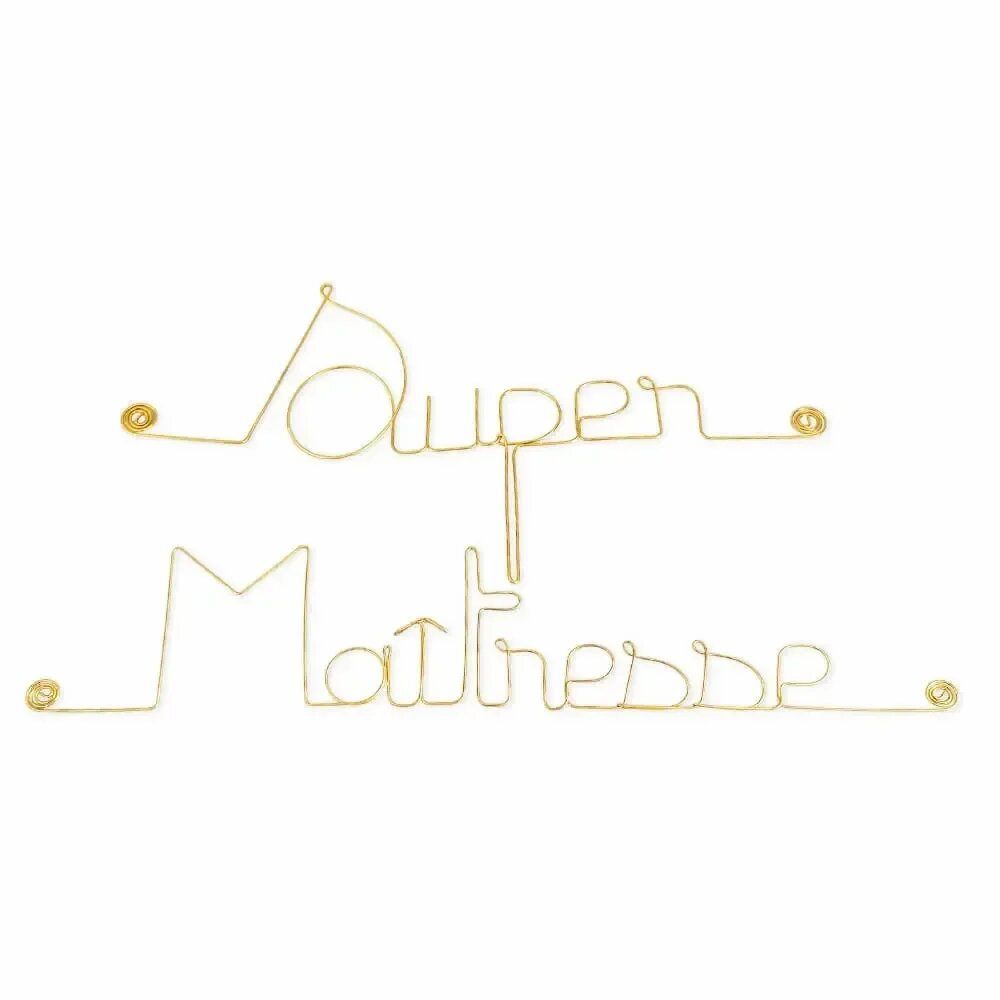 Autres décorations murales - Cadeau de fin d'année scolaire " Super Maîtresse " - Laiton - BIJOUX DE MUR