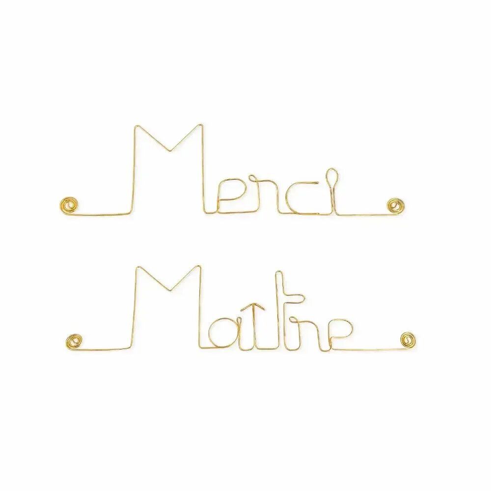 Autres décorations murales - Cadeau de fin d'année scolaire "Merci maître" - Laiton - BIJOUX DE MUR