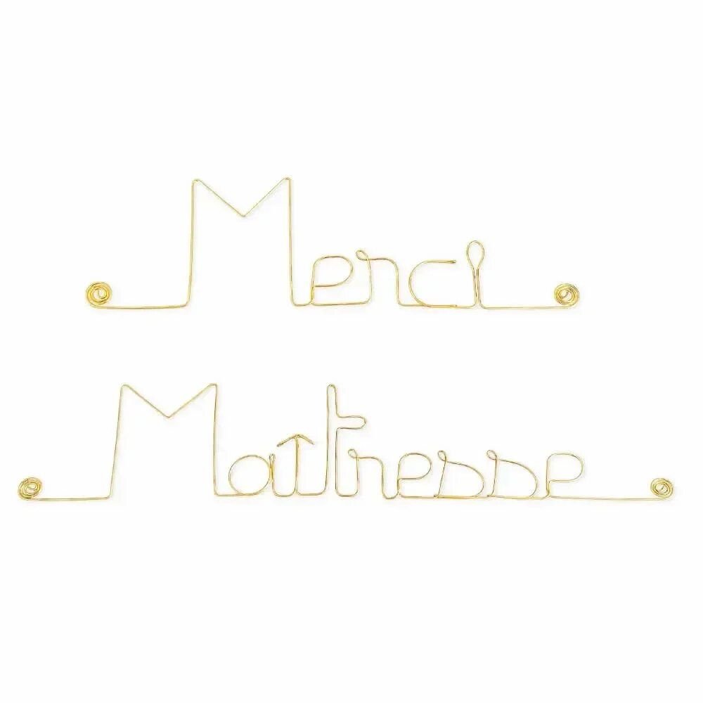 Other wall decoration - End of school year gift "Thank you teacher" - Brass - BIJOUX DE MUR
