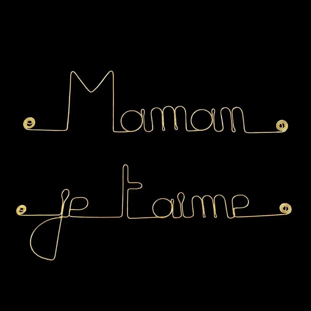Other wall decoration - Mother's Day Gift "Mom I love you" - Gold-Plated Brass - BIJOUX DE MUR