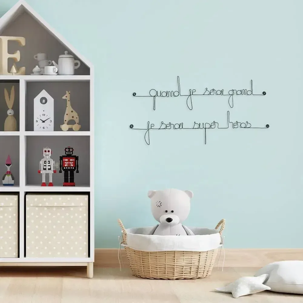 Autres décorations murales - Citation "Quand je serai grand, je serai super héros" - BIJOUX DE MUR