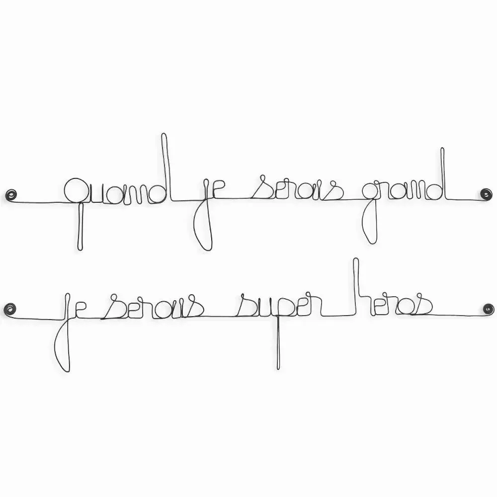 Autres décorations murales - Citation "Quand je serai grand, je serai super héros" - BIJOUX DE MUR