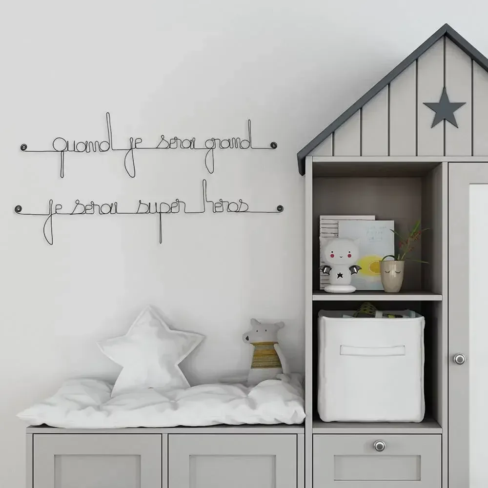 Autres décorations murales - Citation "Quand je serai grand, je serai super héros" - BIJOUX DE MUR