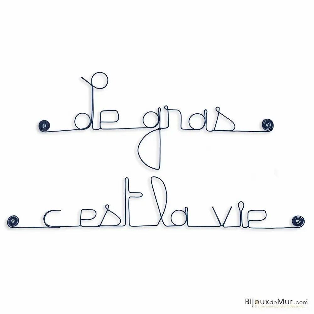Autres décorations murales - Citation Cuisine en fil de fer " Le gras, c'est la vie " - BIJOUX DE MUR