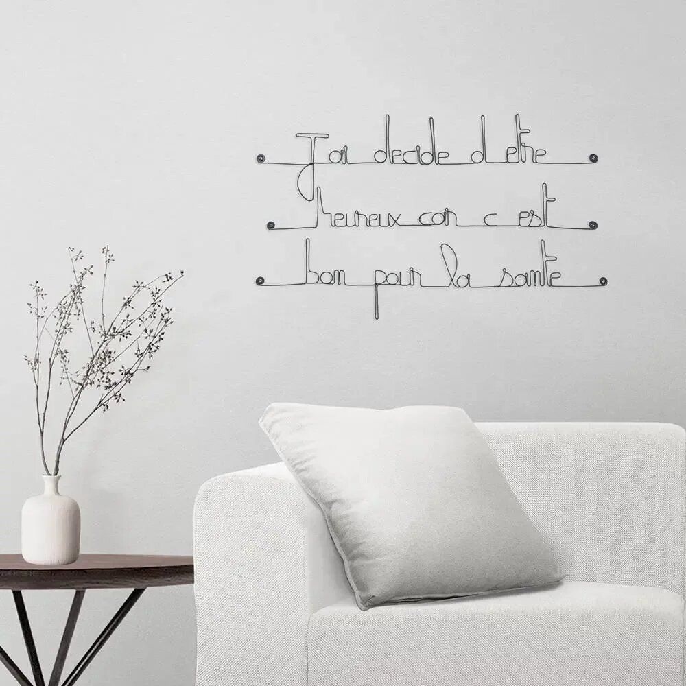 Other wall decoration - Wire Wall Decor Quote: "Happy... Cheers" - BIJOUX DE MUR