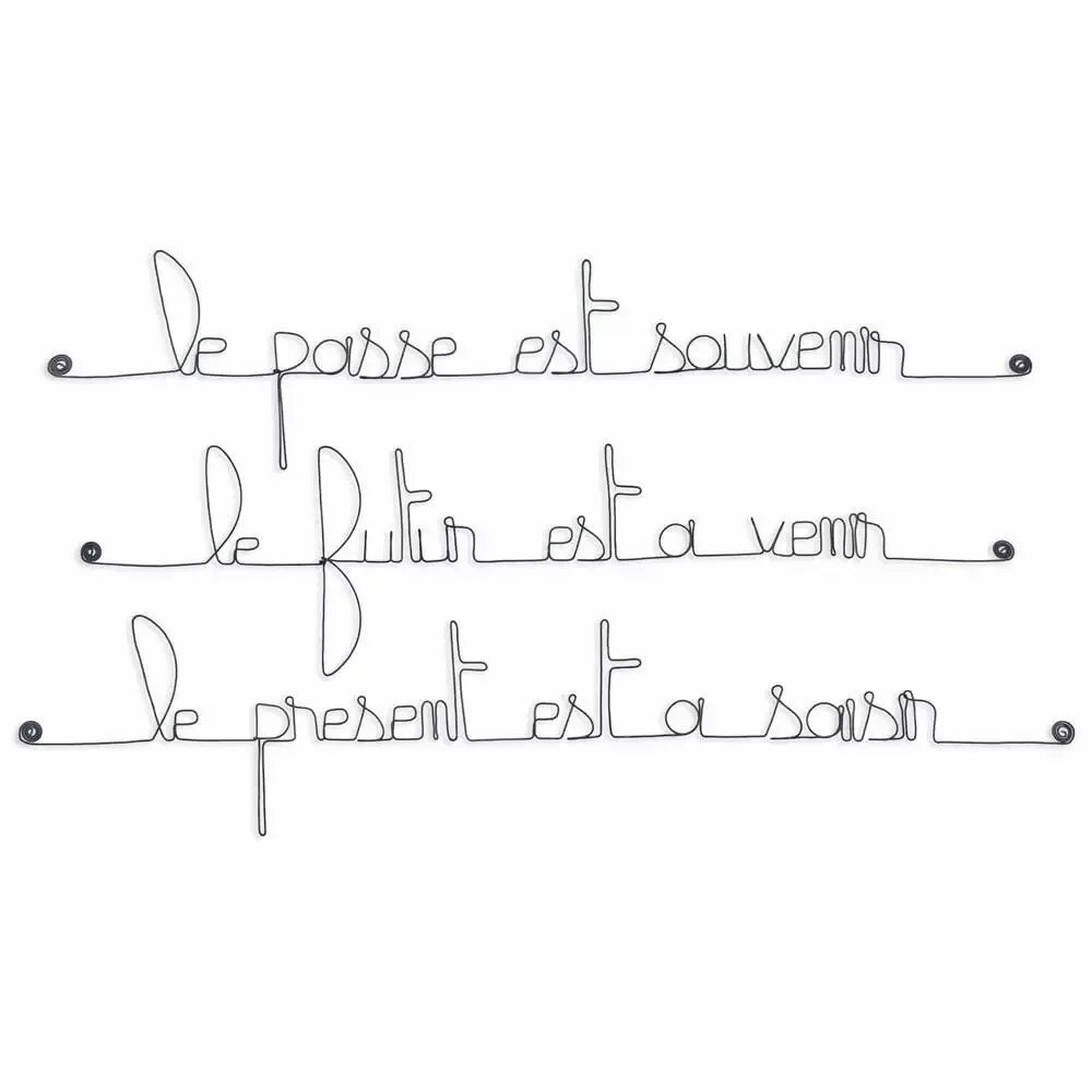Autres décorations murales - Citation Déco Murale Métal " Passé, Futur, Présent " - BIJOUX DE MUR