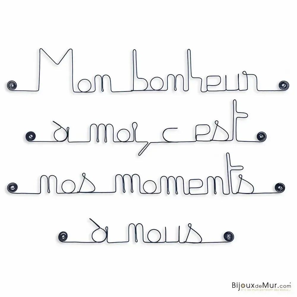 Other wall decoration - Quote on wire "Happiness and Love" - to pin - B - BIJOUX DE MUR